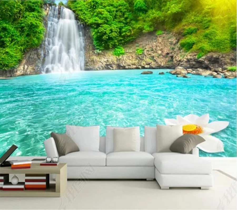 

Papel de parede Magnificent scenery of waterfall and rivers 3d wallpaper mural,iving room tv wall bedroom wall papers home decor