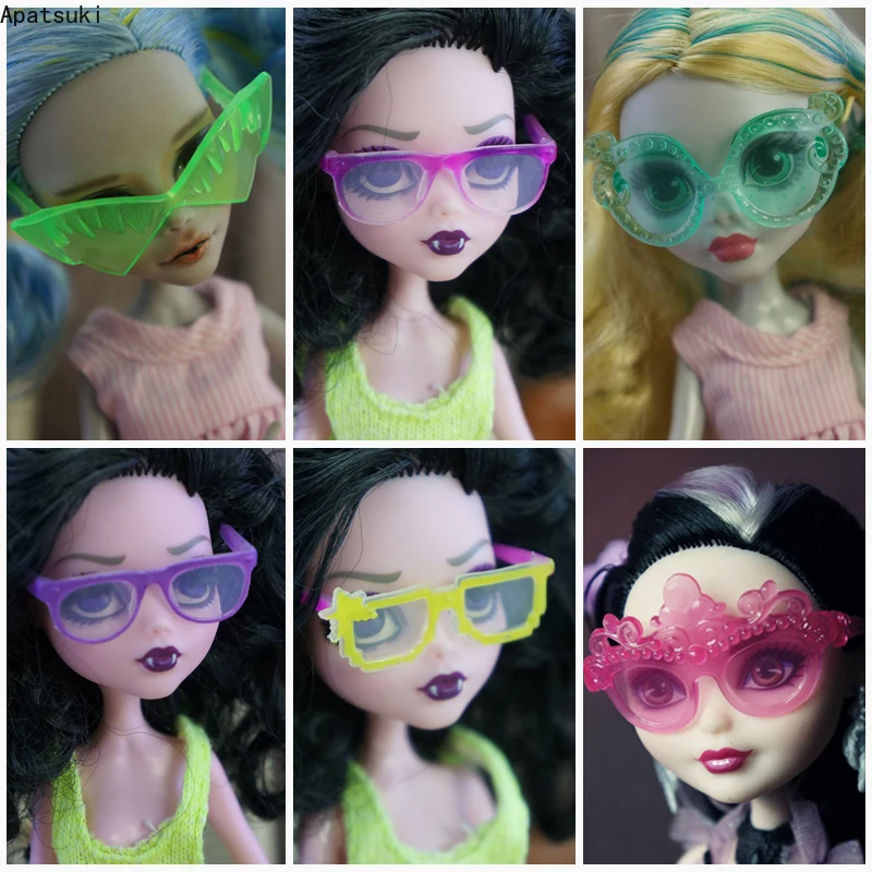 Puppen Zubehör Sonnenbrille aus Metall Regenbogen Gläser nur