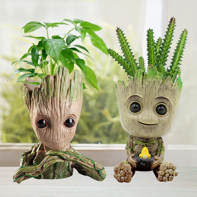Baby Groot Flowerpot Flower Pot Planter Figurines Tree Man Cute Model Toy PenPot