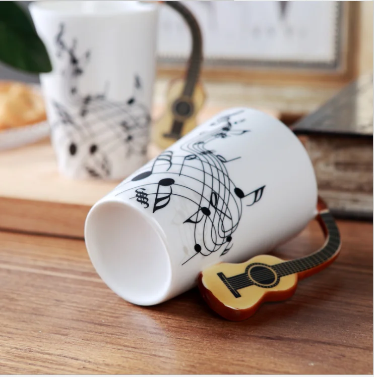 GH креативная музыкальная скрипка, стильная керамическая кружка для гитары, Кофейная, чайная, молочная, с ручкой, кофейная кружка, новинка, подарки