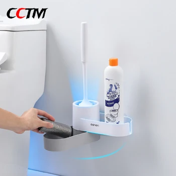 

NEW TPR Toilet Brush Rubber Head Holder With Storage Base Household Floor Cleaning Brush For Toilet WC Bathroom Accessories