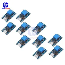 10 шт. MT3608 DC-DC 2-24 В до 5-28 в 6 в 12 В 24 В 2A Повышающий Модуль преобразователя микро-usb интерфейс регулируемый потенциометр 3296