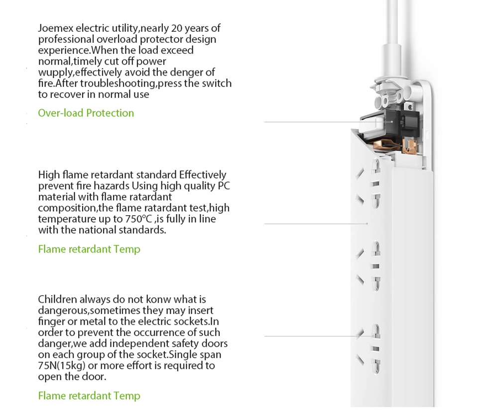 Original Xiaomi Mijia Smart Power Strip 3 2A Fast Charging USB Ports + 3 Sockets Xiaomi Xiaom MI Smart Home Black With Adapter (5)