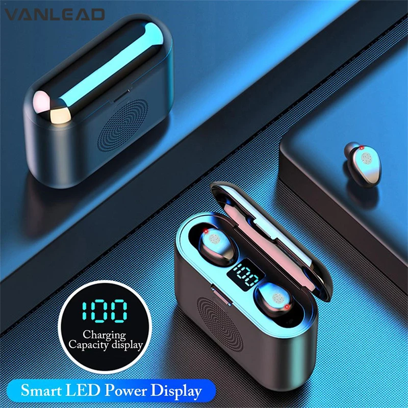 F9 5.0 TWS Digital Display Bluetooth Music speakers Earphone Wireless Earphones Stereo Headsets 2000 mAh Power For iPhone Xiaomi |
