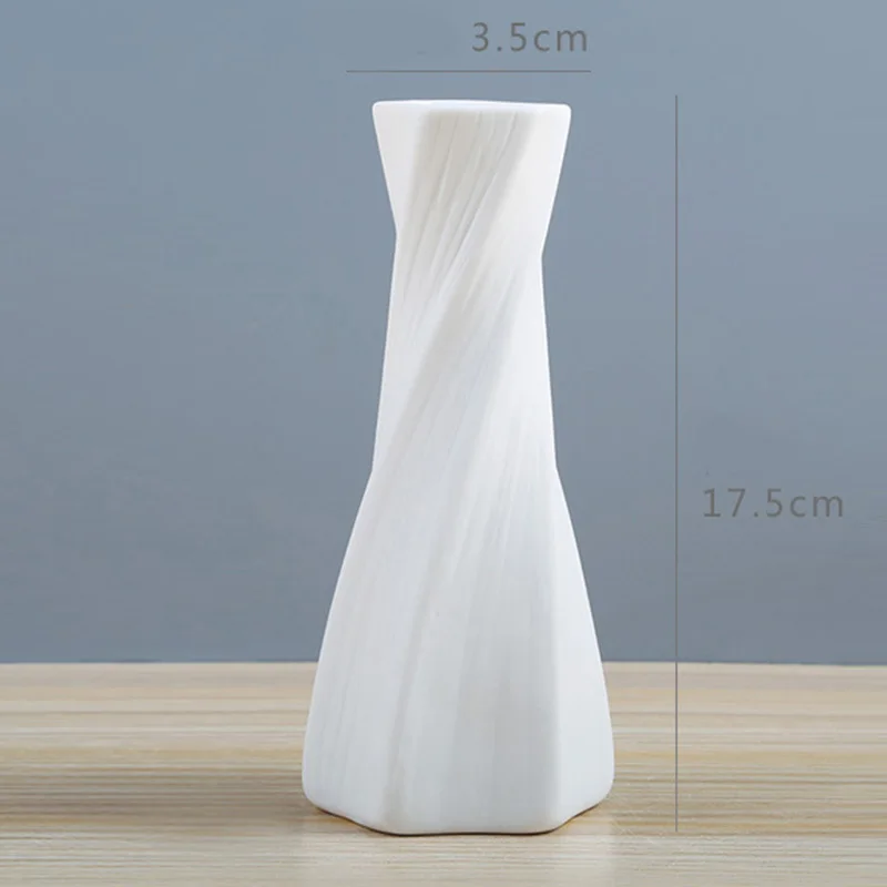 Homelike оригами пластиковая ваза белая имитация керамическая Цветочная искусственная композиция цветочный контейнер украшение дома - Цвет: style 10