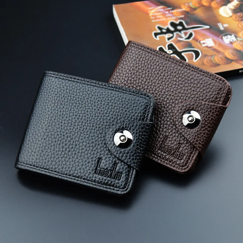 

Hot Sales Men Short Wallet Casual Men's Three Fold Buckle Wallet Foreign Trade Supply of Goods Currently Available Wholesale