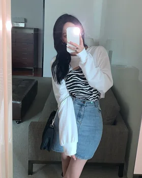 

2020 Early Autumn New Style Large Size WOMEN'S Top Style Short Thin Cardiac Hoodie