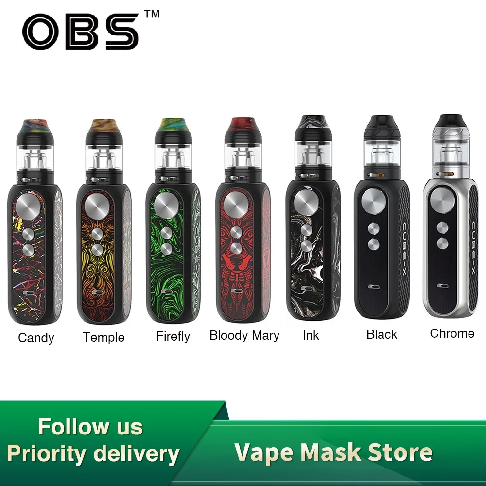Комплект электронной сигареты OBS Cube X 80W набор для вейпа 2 мл/4 мл с сетчатым баком и