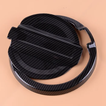 

beler ABS 2PCS Carbon Fiber Texture Car Oil Fuel Tank Cap Cover Trim Fit For Jeep Wrangler JL 2018