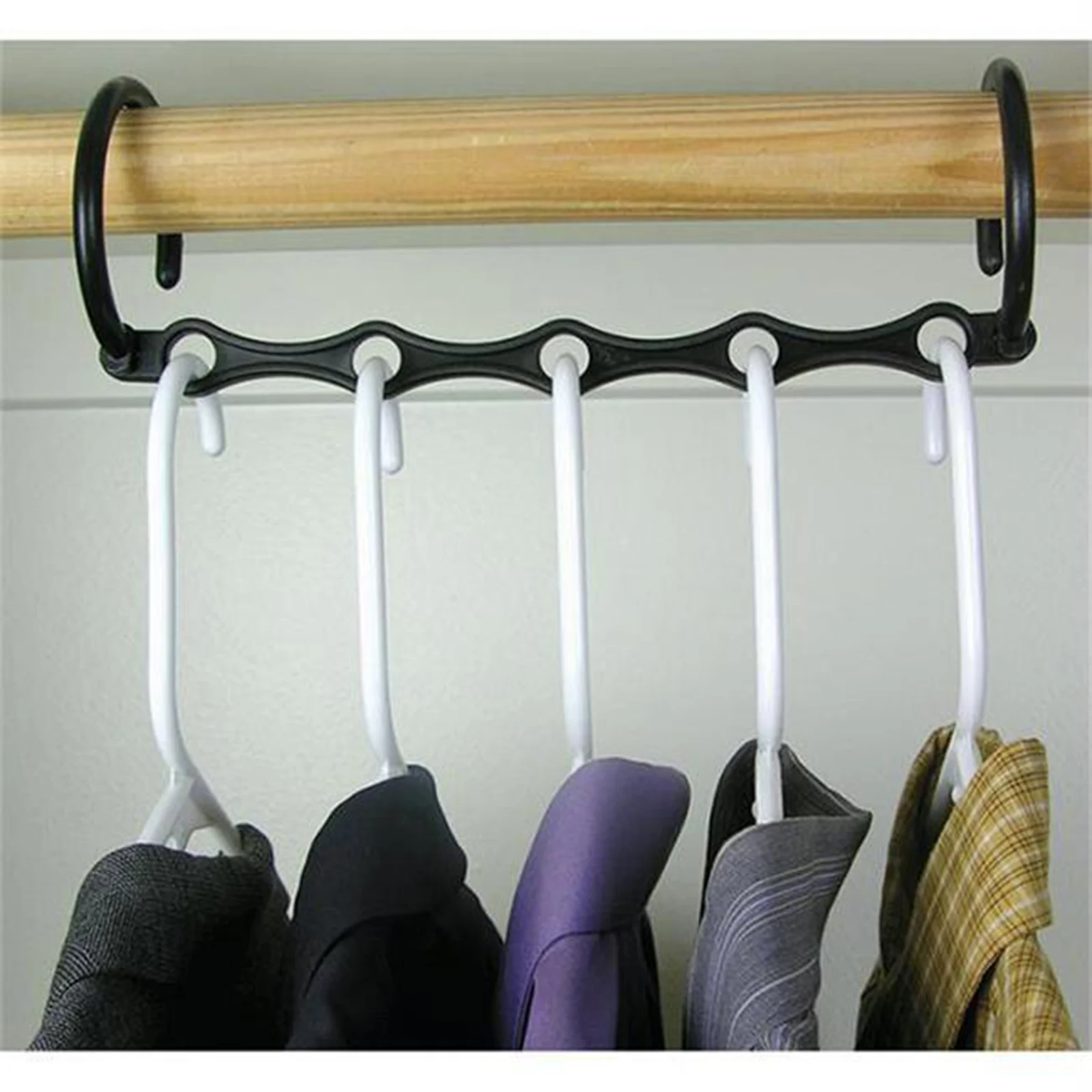 

1 pcs 5 Holes Multi-door Holder Circle Clothes Hanger Clothes Holders Multifunction Paste Plastic Scarf Clothes Hanger durable