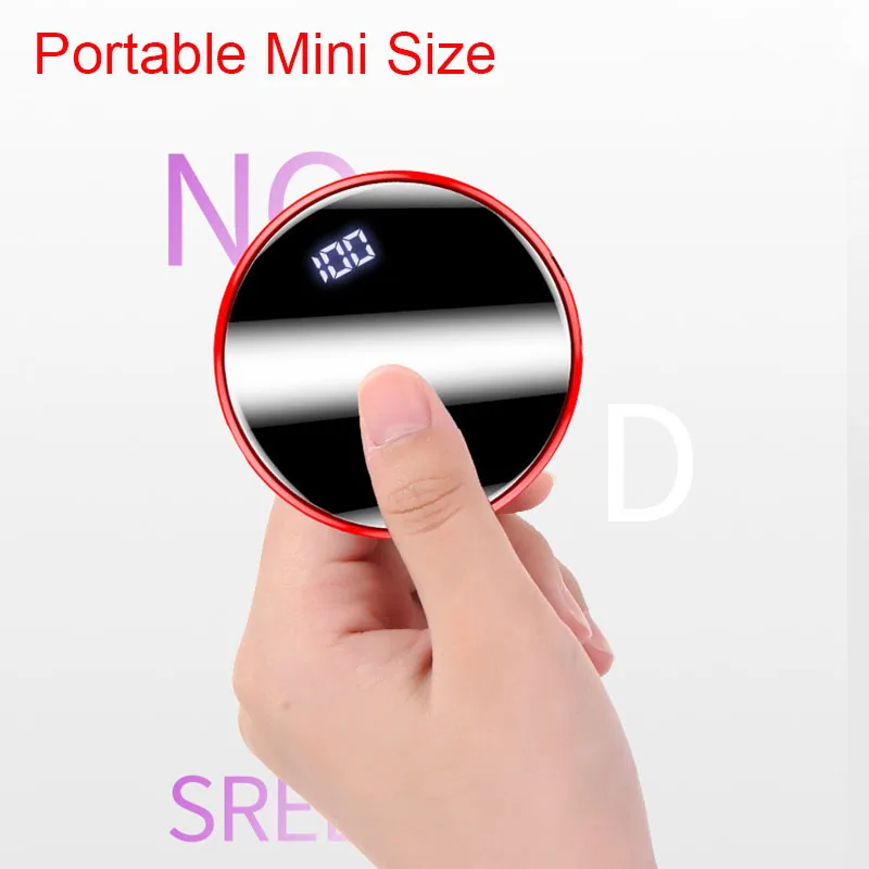 20000 мАч портативный мини внешний аккумулятор с зеркальным экраном зарядное устройство для телефона внешний аккумулятор светодиодный внешний аккумулятор для мобильного телефона