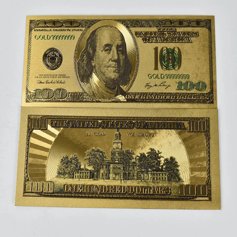 

USA 100 Dollar Bills Fake Money 500 Euro 24K Gold Plated Dollars Decoration Gold Gifts Decoration gift Gold banknotes