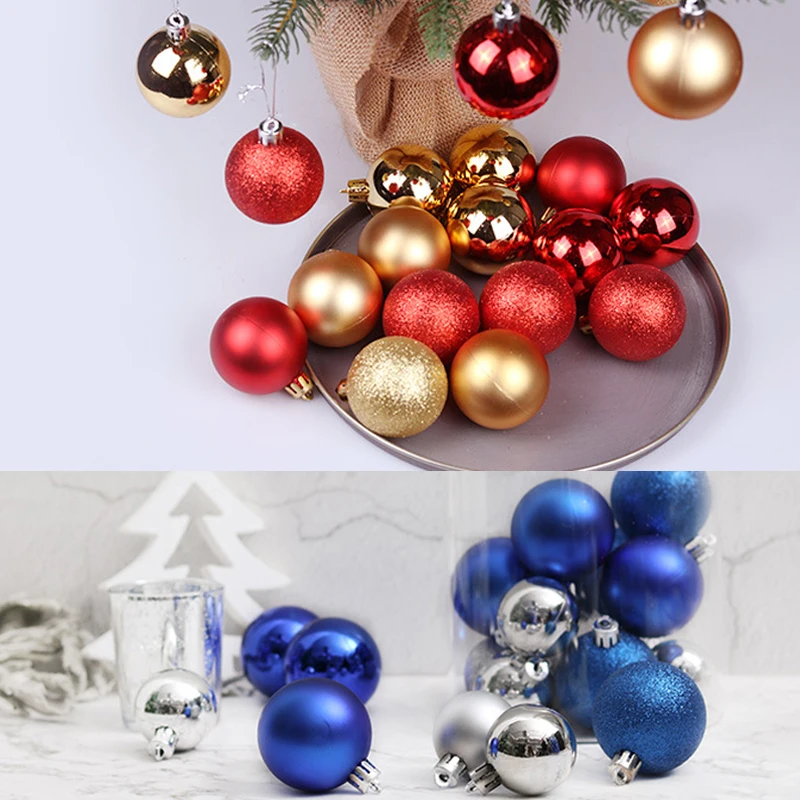NAttnJf 6/12 Unids Brillante Adornos Bolas de Navidad Ornamento del Partido de la decoración Colgante Color Aleatorio 3cm 