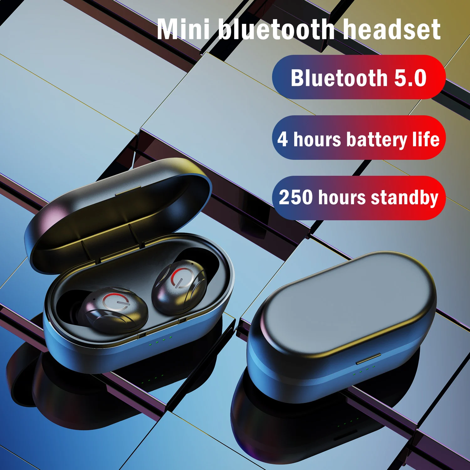 

Tkey TWS Wireless Mini V5.0 Bluetooth Earphone Sports Stereo Headsets Portable Charging Box With HD Microphone Headphones T8