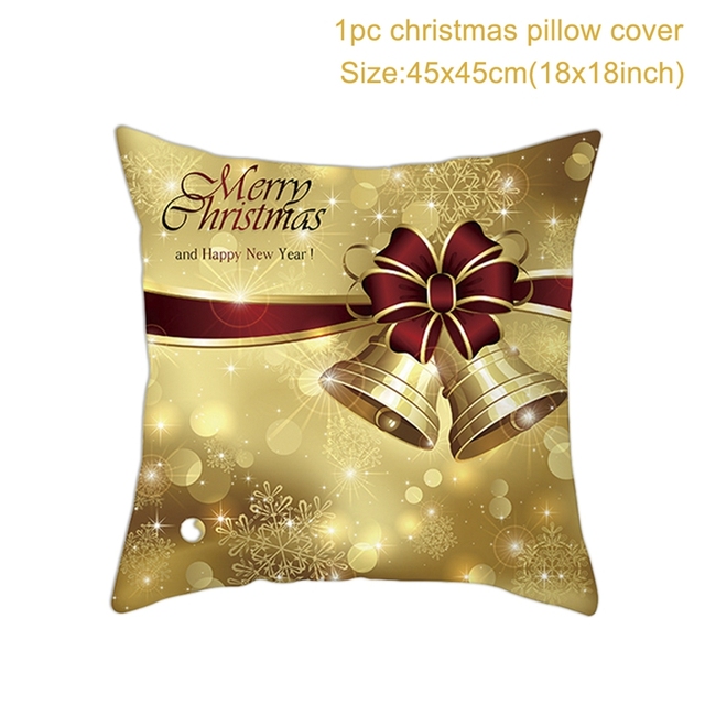 Cushion Cover Merry Christmas Decorations for Home 2021 Christmas Ornament Navidad Noel Xmas Gifts Happy New Year 2022