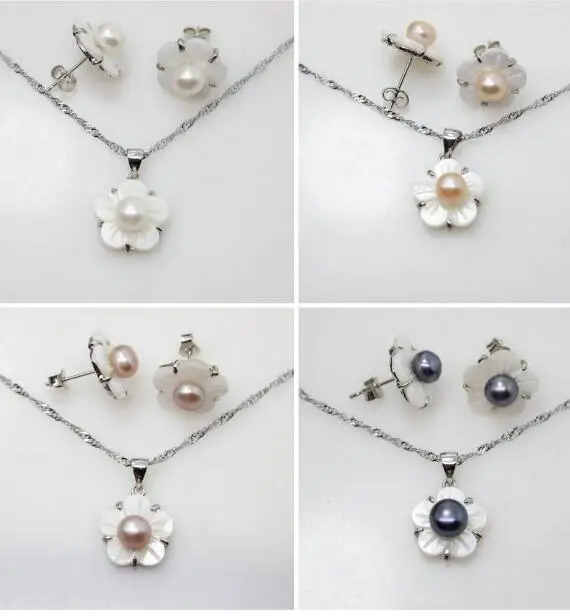 Набор ювелирных жемчужин 4 стиля натуральный белый/розовый/фиолетовый/черный