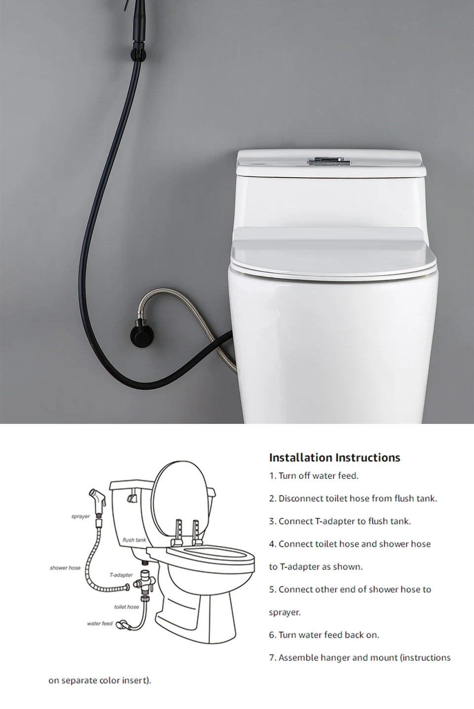 Bagnolux Solide Messing Wc Hand Bidet Sprayer Kit mit Schlauch Und Halterung-Wand Bad Wasserhahn – Detail 12