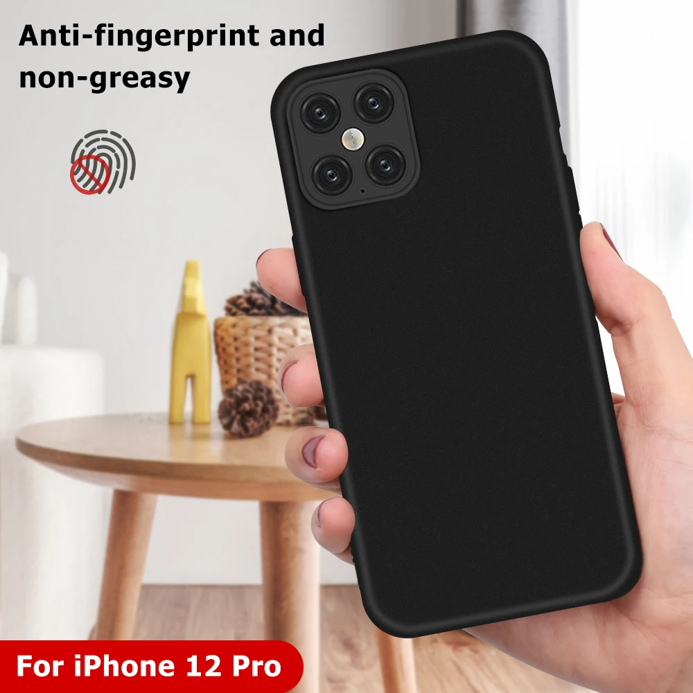 Матовый черный мягкий силиконовый чехол для iPhone 11 12 Pro Max ТПУ телефона 12Max 12Pro 2020