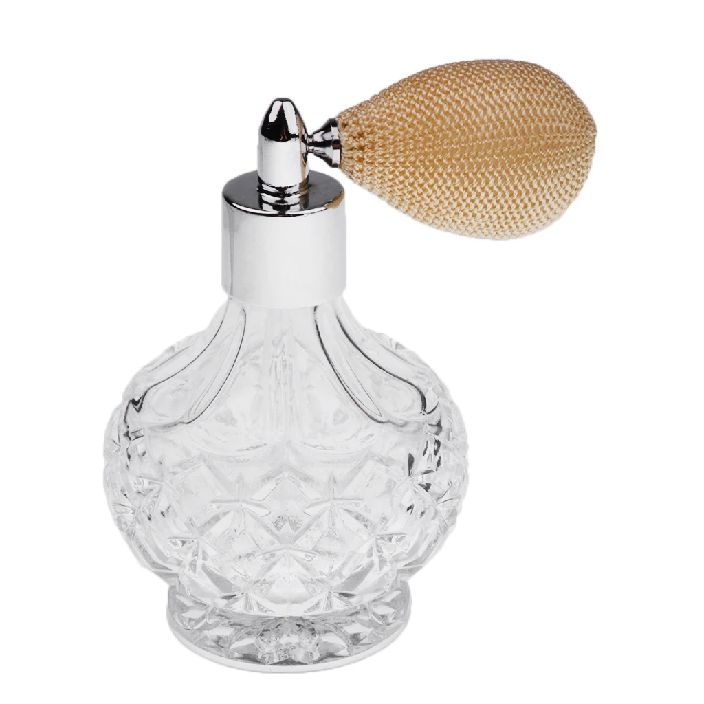 100ml Crystal Perfume Bottle w/ Short Spray Tassels Atomizer Pump Lady Gift