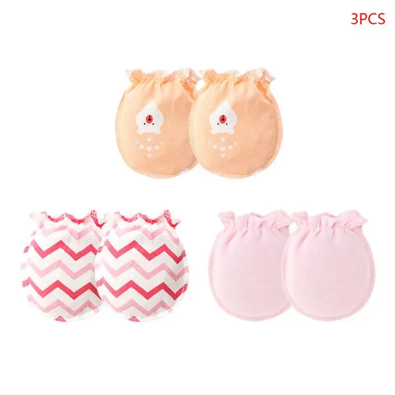 

3 Pair/Set Baby Gloves 0-6 Month Newborn Infant Anti-grab Glove Foot Cover Thin New