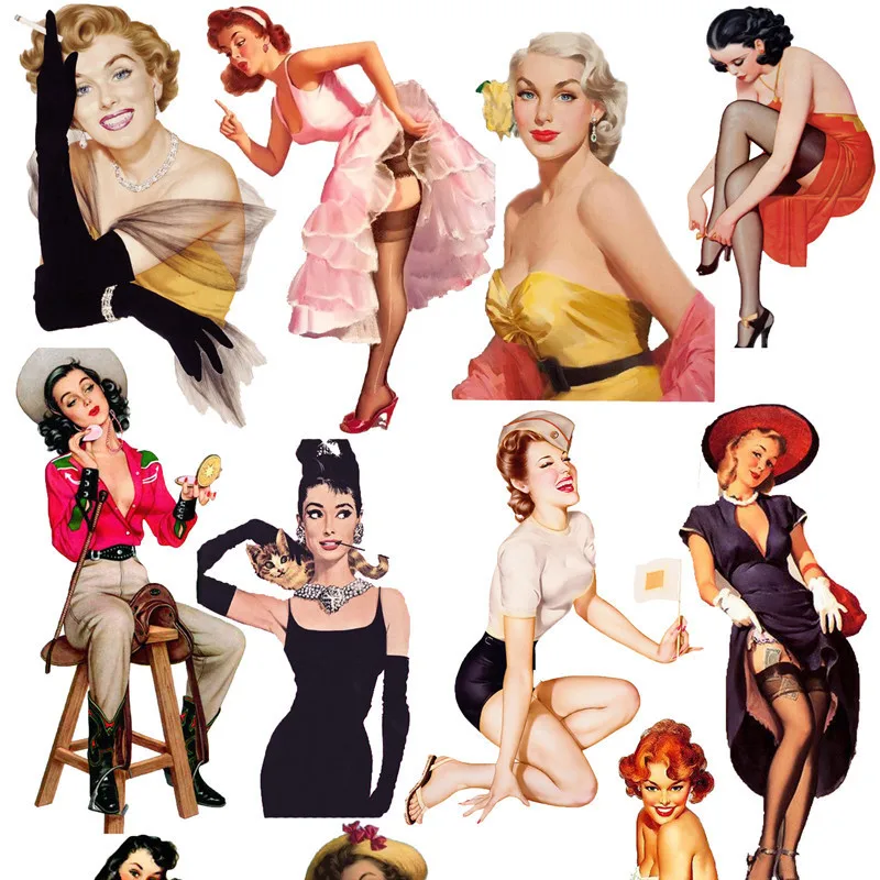 Винтажные современные изображения девушек стикеры s/Скрапбукинг Стикеры s/декоративные стикеры/Сделай сам