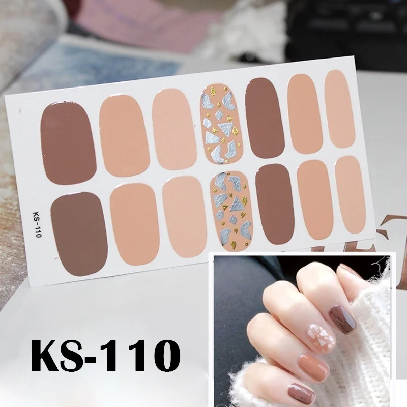 KS110 Леди KINDOM DIY стикеры 3D на ногти Nail Art Сердце сетки шаблон полоски лака для ногтей водонепроницаемый дизайн ногтей экологическая фольга для обертывания ногтей - Цвет: KS110