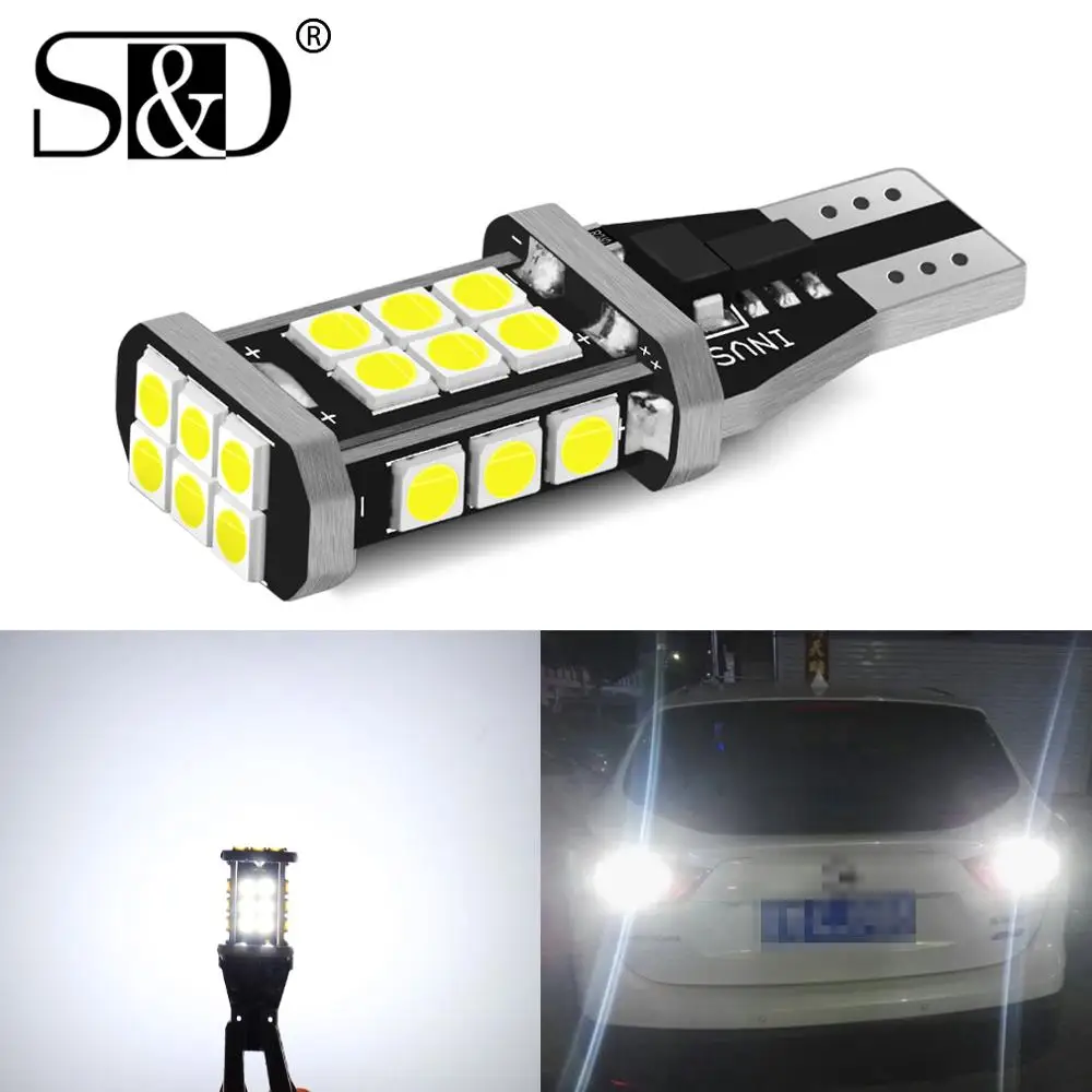 W16W T15 светодиодные лампы 921 912 Светодиодная лампа 3030 SMD Canbus OBC без ошибок