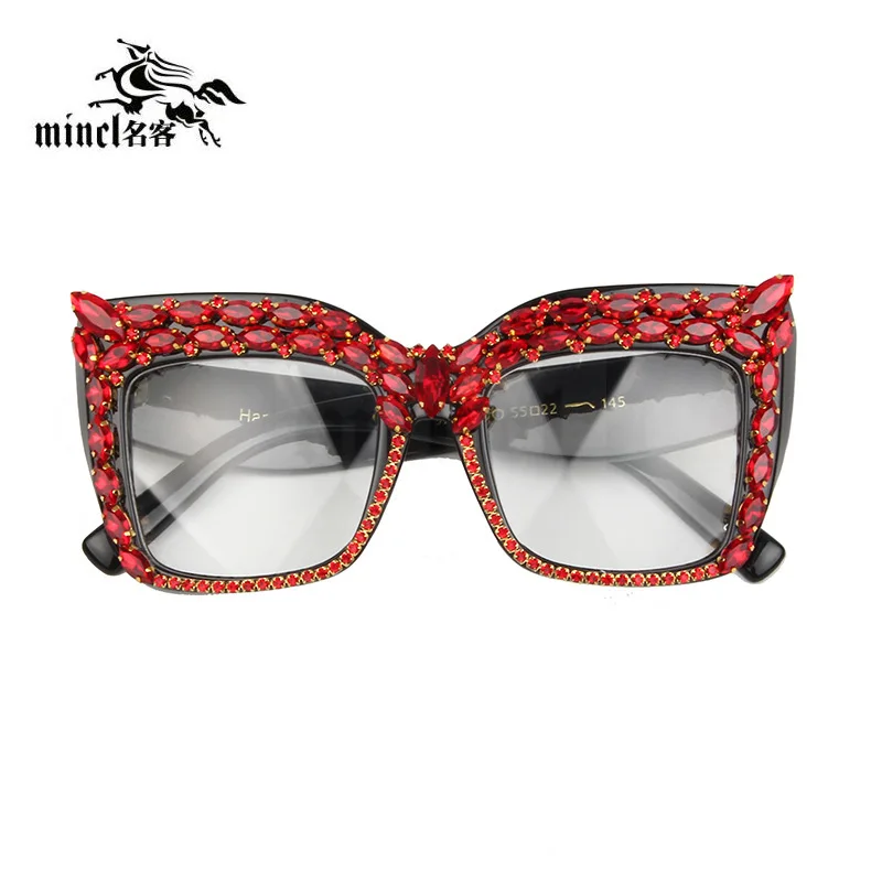 Fashion Brand Designer Oversize Sunglasses Women Luxury gravel Vintage Half Frame Clear lens men Sunglasses FML