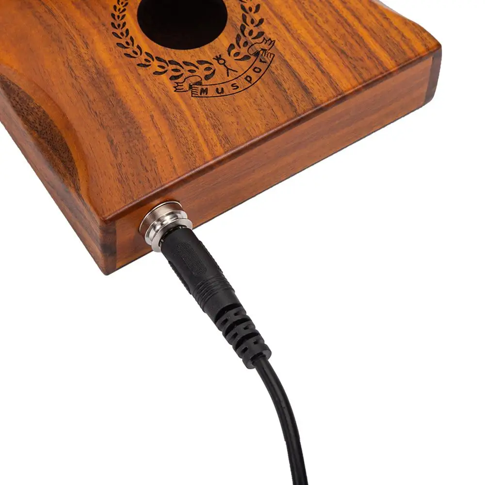 Muspor электрический датчик Kalimba Mbira Calimba с 17 клавишами эквалайзера сумкой и кабелем 3