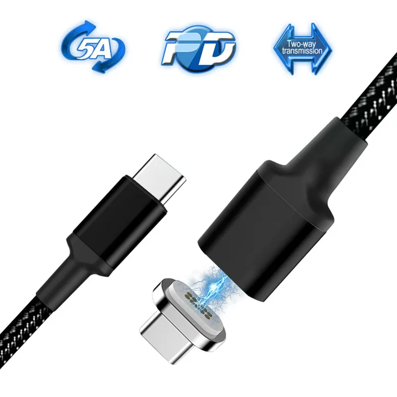 Магнитный usb кабель 100 Вт PD 3 0 5 А Type C зарядный QC 4 быстрая зарядка 0|Кабели для