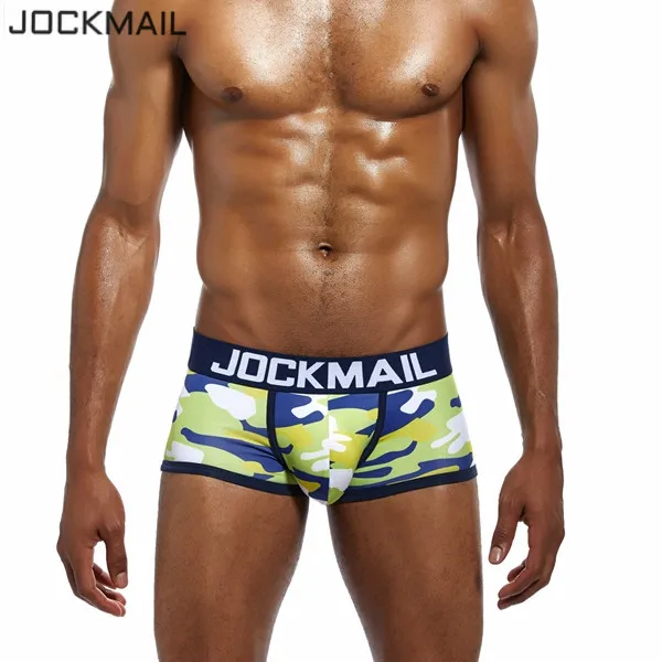 Бренд JOCKMAIL, новинка, мужское нижнее белье с камуфляжным принтом, боксеры, удобные трусы, сексуальные трусы для геев, нижнее белье для пениса
