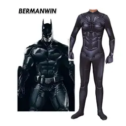 Костюм Бэтмена, косплей, маска, костюм Темного рыцаря Брюса Уэйна, костюм супергероя на Хэллоуин, зентай, боди, комбинезон для детей, мужчин