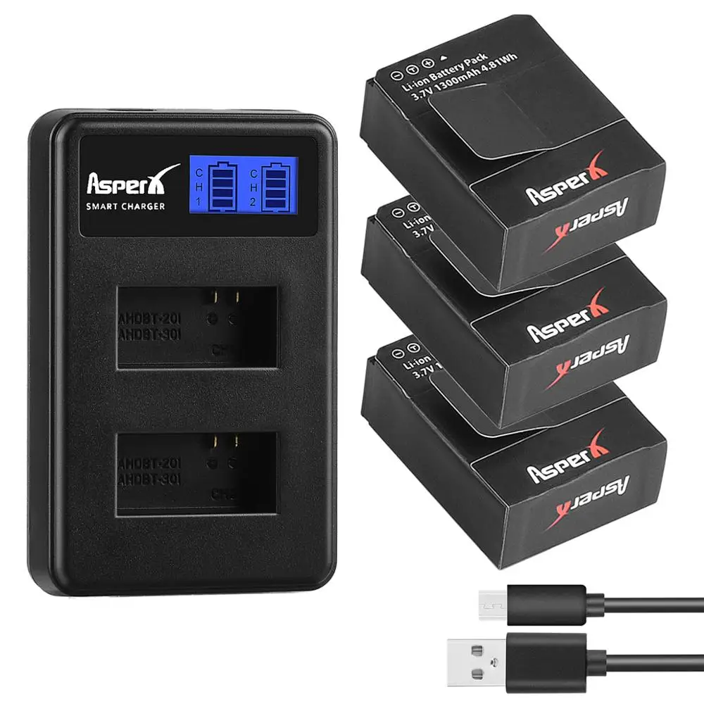 3 шт. 1300 мА · ч аккумуляторные батарейки с ЖК дисплеем и USB зарядным устройством