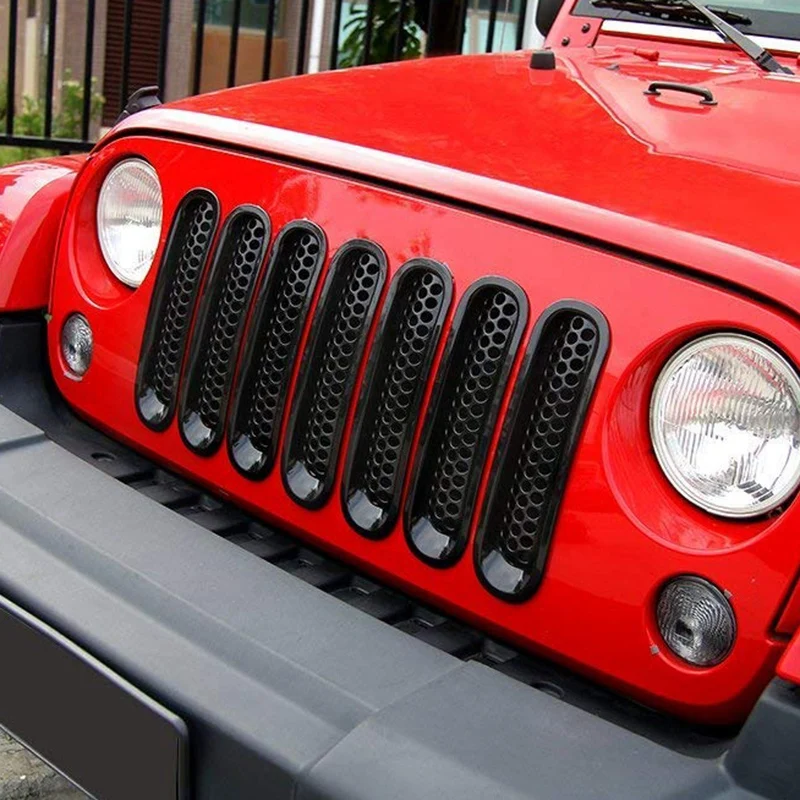 Передние вставки для радиаторной решетки обрамление фары Накладка для Jeep Wrangler JK JKU 2007- автомобильные аксессуары