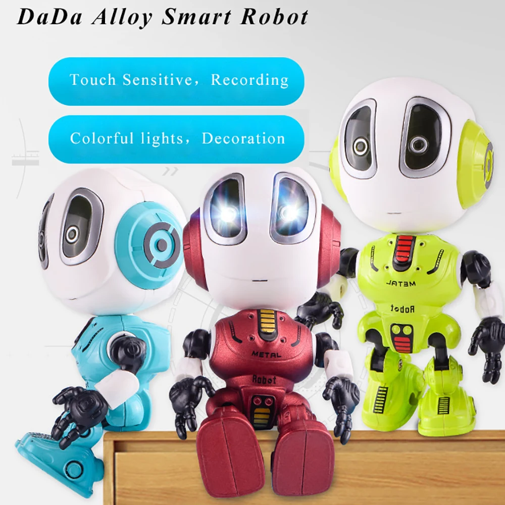 Smart Touch Sensing Talking Robot Toy Head Touch-Sensitive LED Lights Alloy Robot Toys For Kids Gift Red Green Blue Boy Toys 6