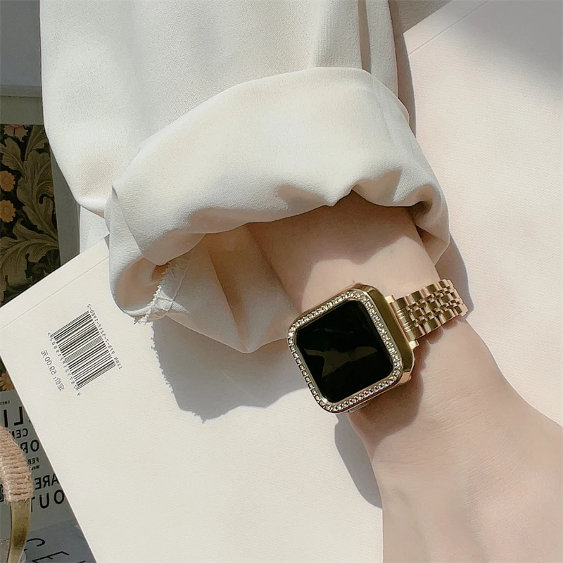 Silm strap For Apple ð  45mm 41mm iWatch  40mm 44mm ׼ Meatl Milanese bracelet Apple Watch serie 4 5 6 se 7