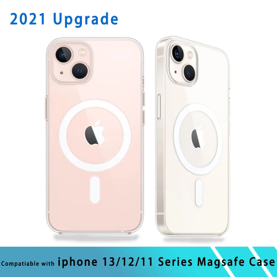 Новый прозрачный Магнитный чехол для Iphone 13 Pro Max 12 Mini Magsafe Защитные чехлы телефонов