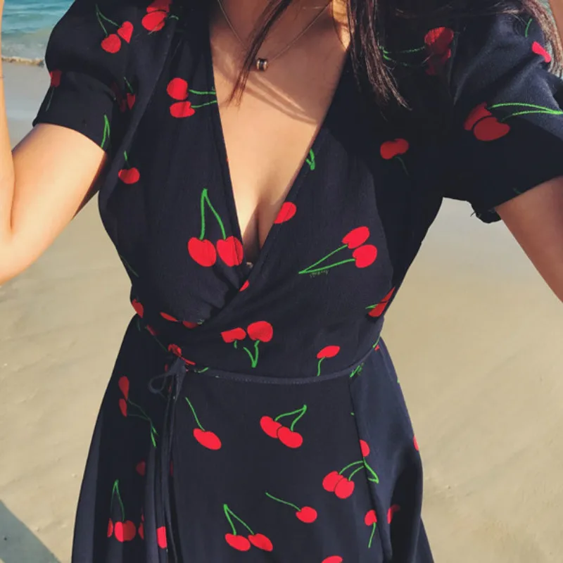 cherry midi dress