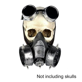 

1 set Steampunk Party Masks Women/Men Gold Gothic Vintage Goggles Anti-Fog Haze Gas Mask Halloween Costume Horror Mask