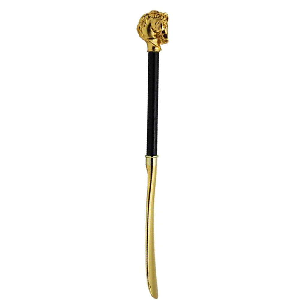 Металлический рожок для обуви с гибкой длинной ручкой, подъемник для обуви с деревянной ручкой - Цвет: Gold Horse
