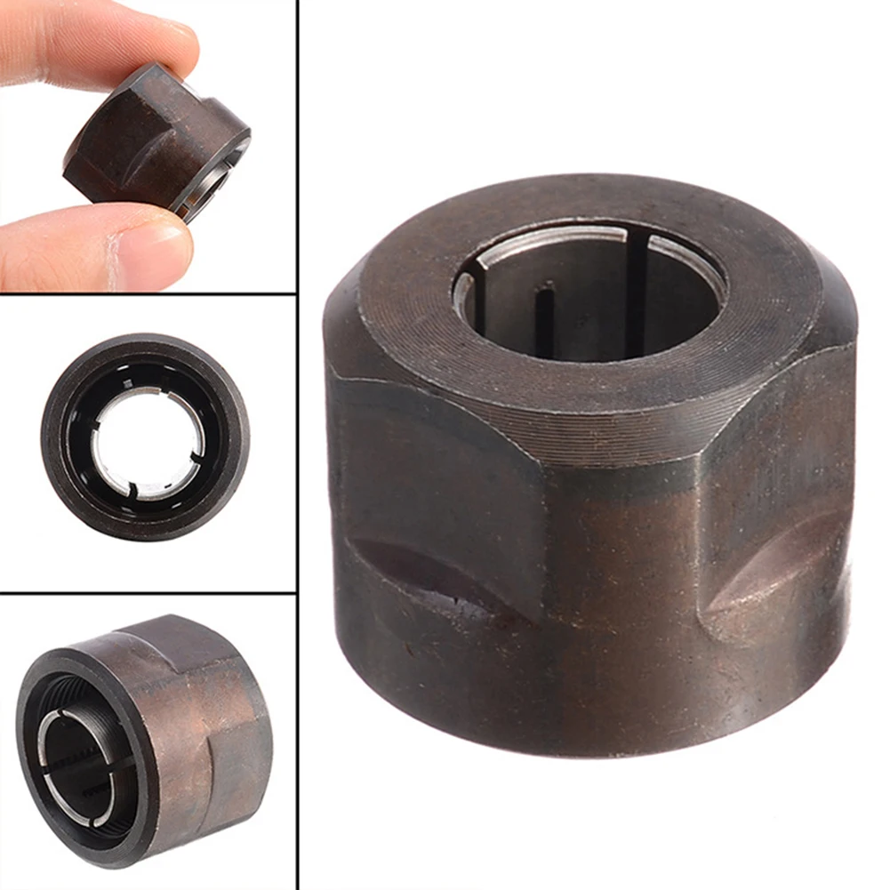 13MM Metal 1/2" Collet Nut Plunge Router Parts For MKt 3612 22.5*27mm  Black mobile woodworking bench