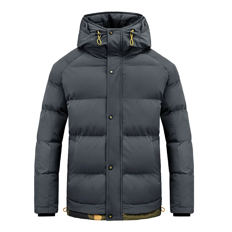 khaki parka 2021 New Parker Jacket Men's Autumn/winter Slim Coat Men's Warm Thicken Jacket Solid Color Casual Hooded Windproof Jacket mens parka jacket Parkas