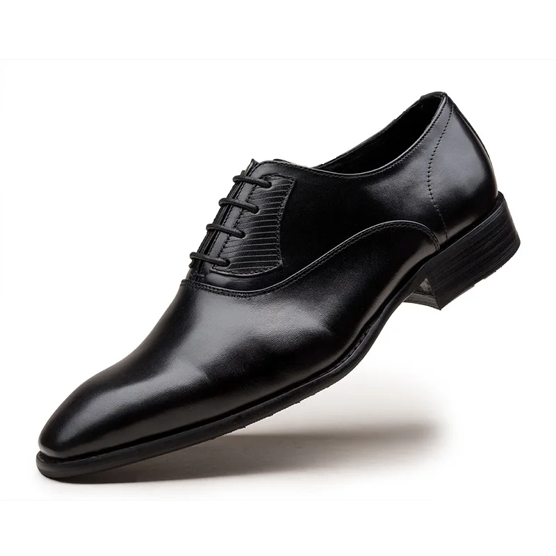 

Men Leather Shoes Pointed Toe Lace-up Formal Wear Work Wear Cowhide Shoes Wedding Shoes Chaussure Homme