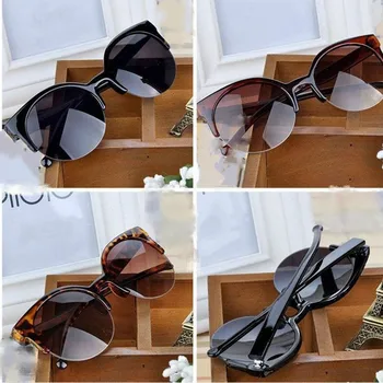 

1 pc Summer Hot Retro Vintage Half Frame Leopard Women Men Sun Glasses Solid Sunglasses Female Fashion Eyewear Glasses