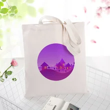Фиолетовая серия Холщовая Сумка-тоут сумка для покупок на заказ Печать текстовый логотип DIY ежедневное использование экологическая многоразовая утилизация