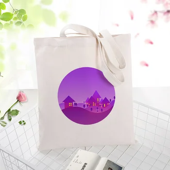 

purple series Canvas Tote Bag Handbag Shopping Bag Custom Print Logo Text DIY Daily Use Eco Ecologicas Reusable Recycle