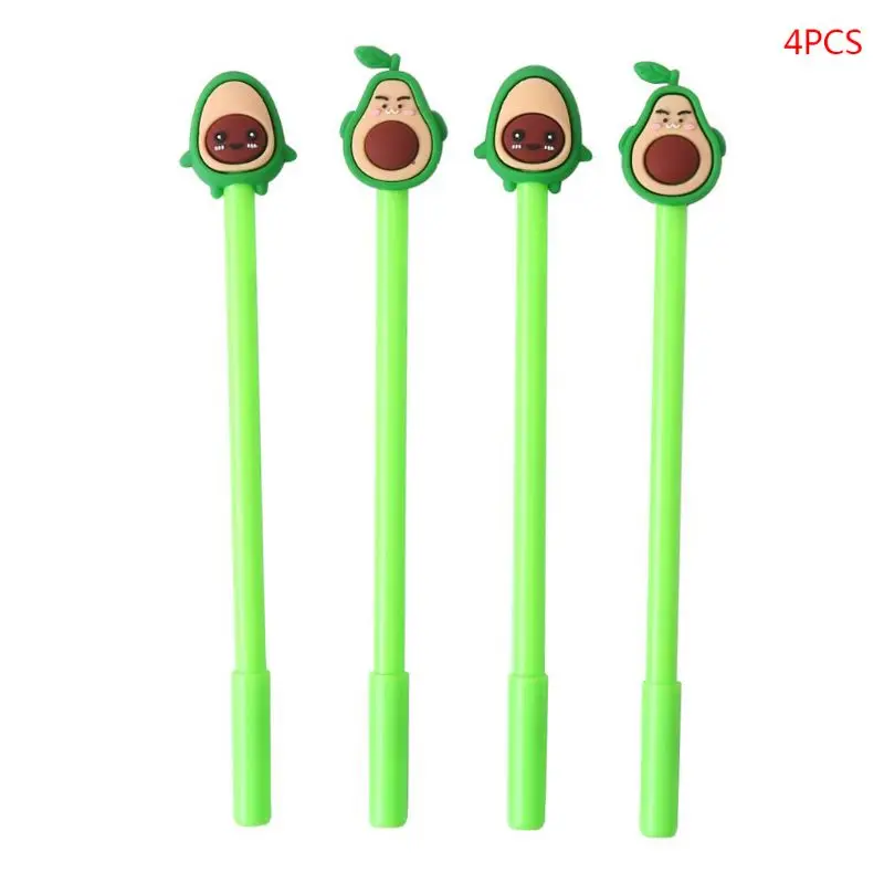 

4pcs 0.5mm Cute Face Expressions Avocado Gel Ink Pen Signature Neutral Writing A9LC