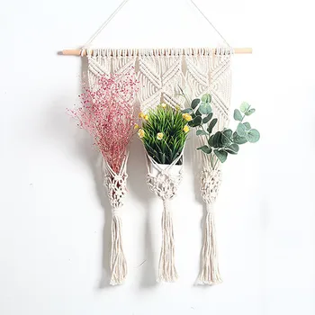 

Macrame Plant Hangers Hanging Basket Hanging Plant Holder Bohemian Decoration Plant countyard garden
