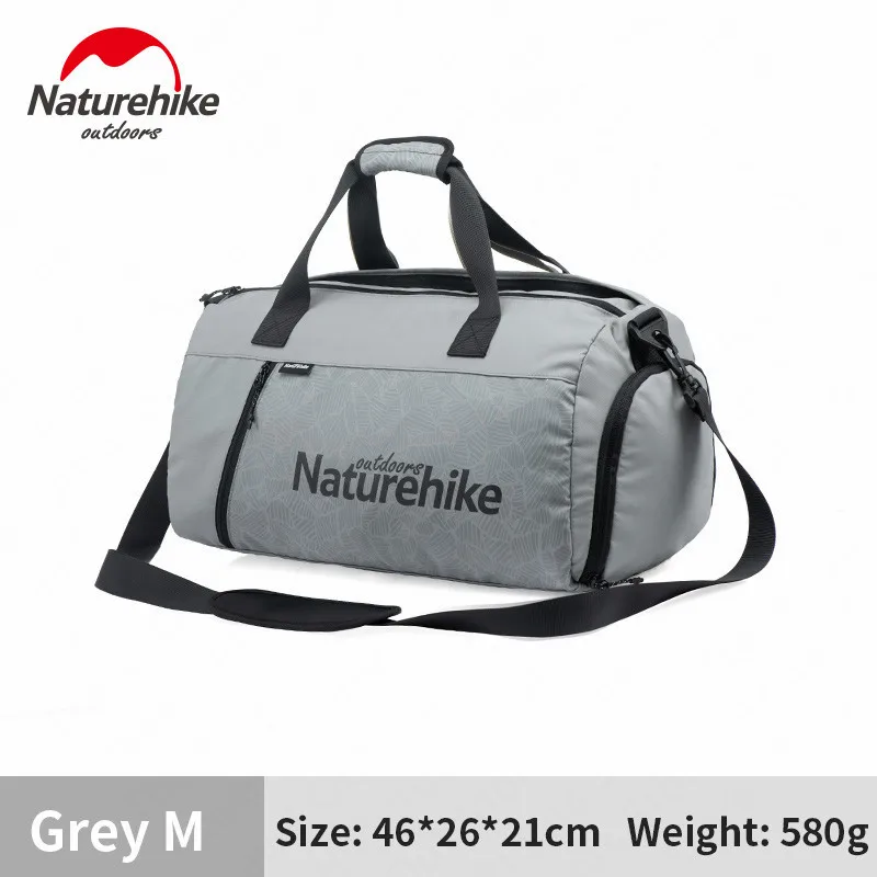 Спортивная сумка Naturehike, сухая, влажная, разделительная, спортивная сумка высокой емкости для плавания, пляжа, водонепроницаемая сумка для хранения, Сумка для кемпинга на открытом воздухе - Цвет: M-Grey