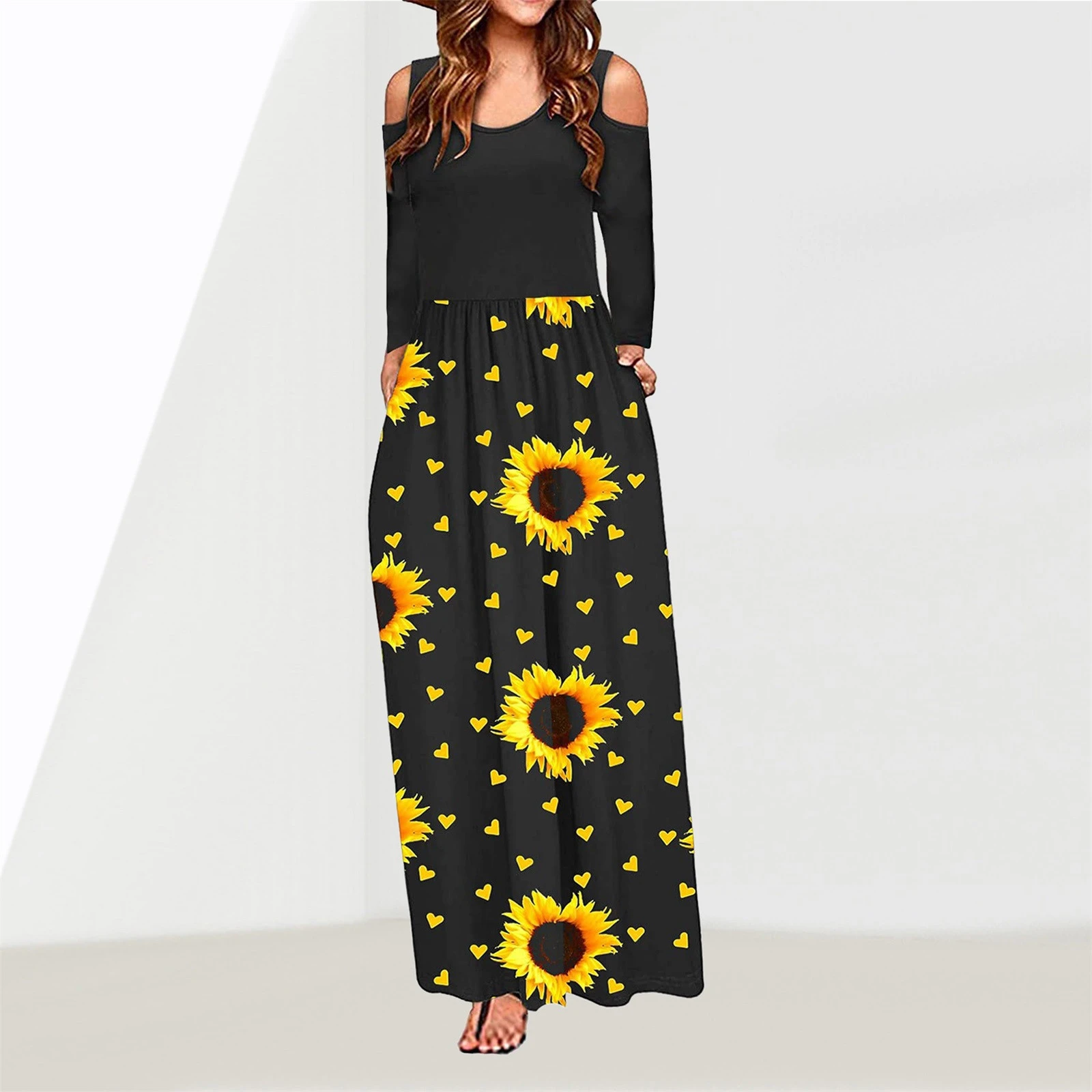 Plus size sunflower maxi dress Clearance
